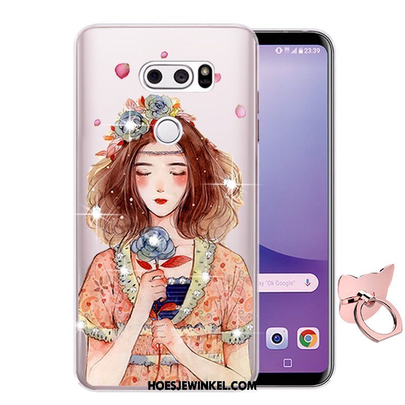 Lg V30 Hoesje Mobiele Telefoon Spotprent Siliconen, Lg V30 Hoesje Bescherming Blauw