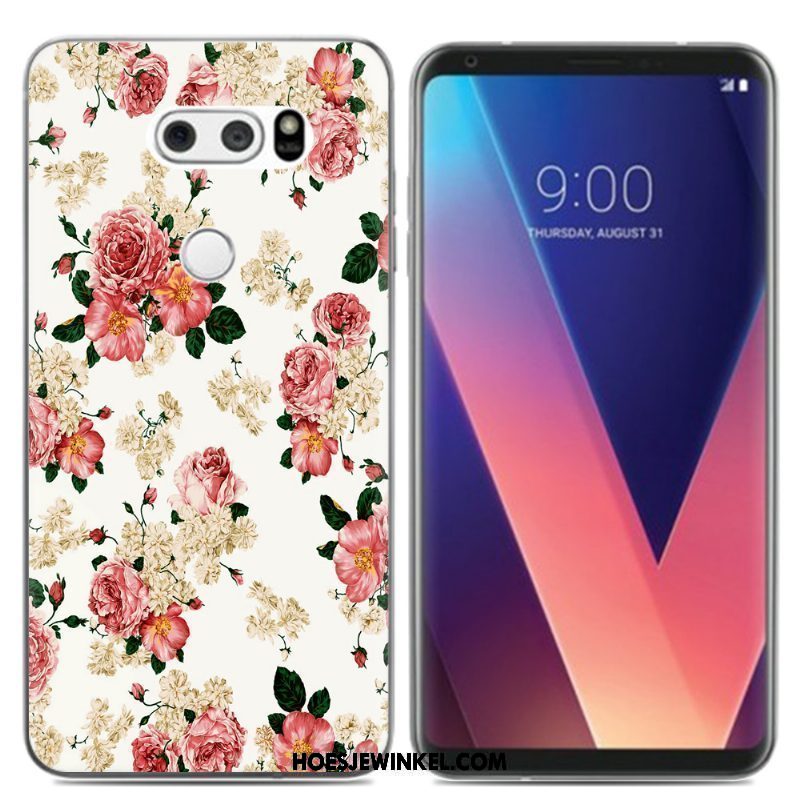 Lg V30 Hoesje Olieverfschilderij Zacht Pu, Lg V30 Hoesje Siliconen Scheppend