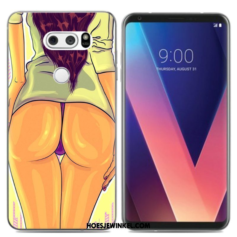 Lg V30 Hoesje Olieverfschilderij Zacht Pu, Lg V30 Hoesje Siliconen Scheppend