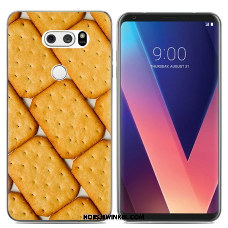 Lg V30 Hoesje Olieverfschilderij Zacht Pu, Lg V30 Hoesje Siliconen Scheppend