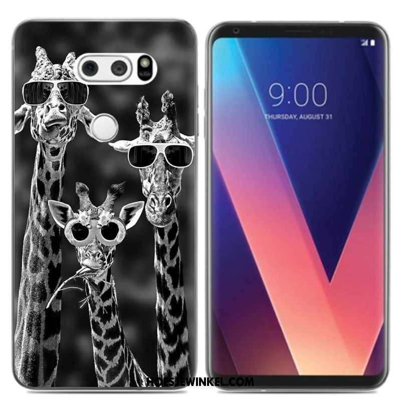 Lg V30 Hoesje Olieverfschilderij Zacht Pu, Lg V30 Hoesje Siliconen Scheppend