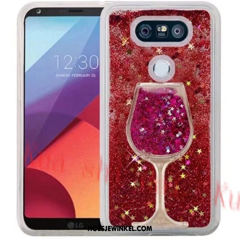 Lg V30 Hoesje Rood Siliconen Roze, Lg V30 Hoesje Drijfzand Mobiele Telefoon Sandfarben