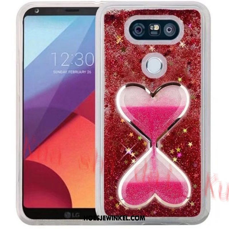 Lg V30 Hoesje Rood Siliconen Roze, Lg V30 Hoesje Drijfzand Mobiele Telefoon Sandfarben