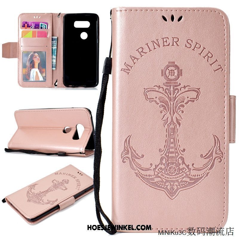 Lg V30 Hoesje Siliconen Leren Etui Hoes, Lg V30 Hoesje Bescherming Anti-fall