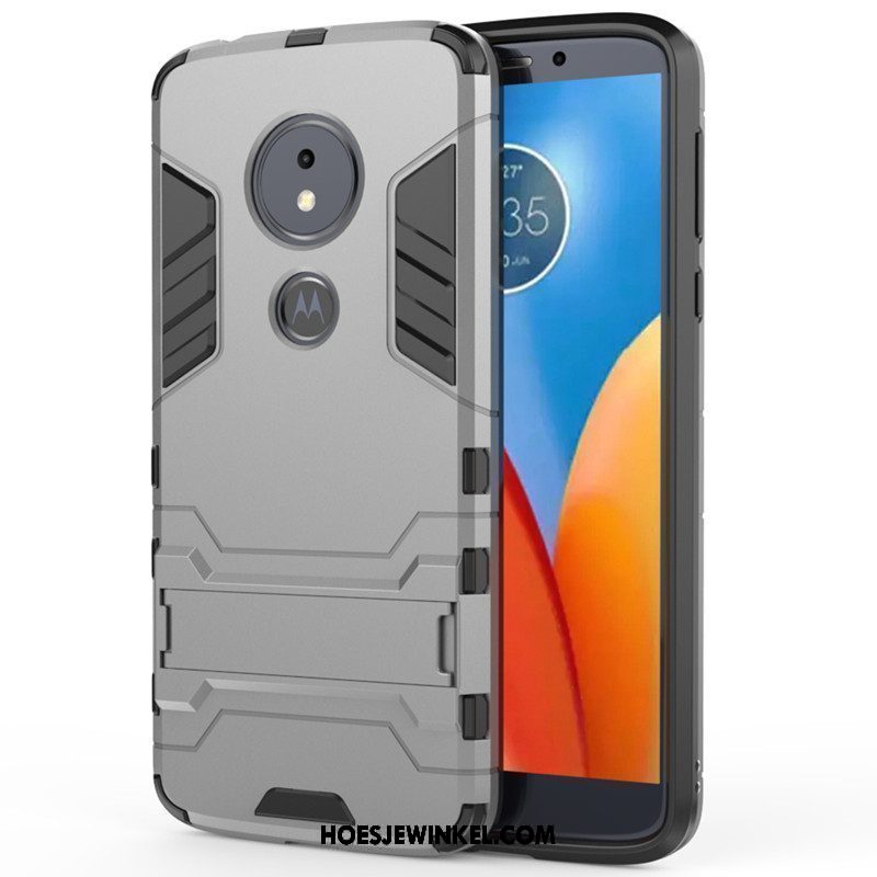 Moto E5 Hoesje Grijs Bescherming Hoes, Moto E5 Hoesje Ondersteuning All Inclusive