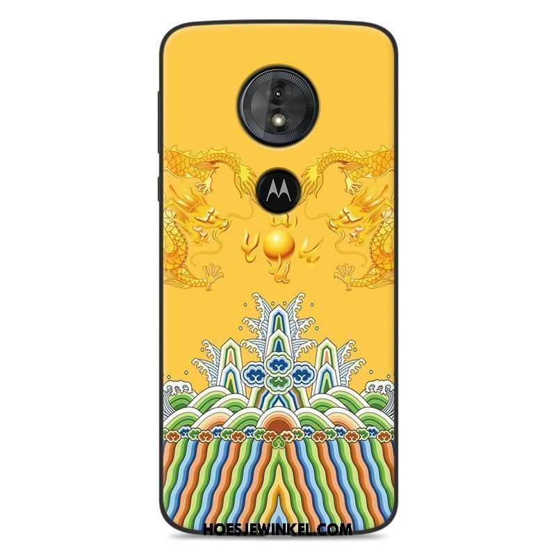 Moto E5 Hoesje Lovers Geel Zacht, Moto E5 Hoesje Mobiele Telefoon Trendy Merk