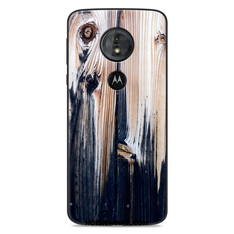 Moto E5 Hoesje Patroon Siliconen Zwart, Moto E5 Hoesje Blauw Bescherming