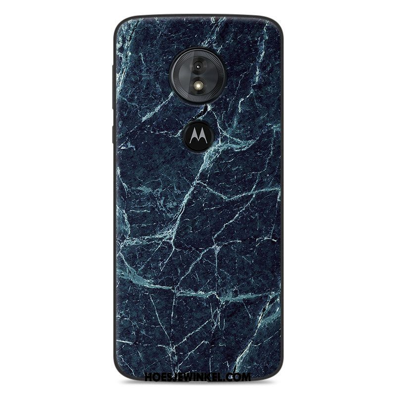 Moto E5 Hoesje Patroon Siliconen Zwart, Moto E5 Hoesje Blauw Bescherming