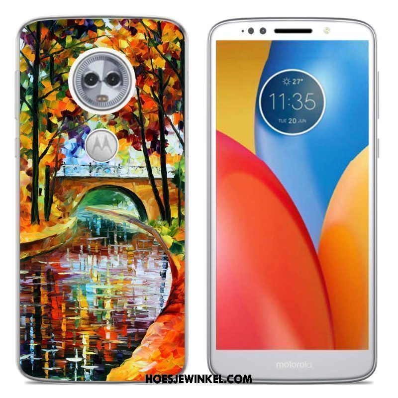 Moto E5 Hoesje Siliconen Spotprent Lovers, Moto E5 Hoesje Trend Hoes