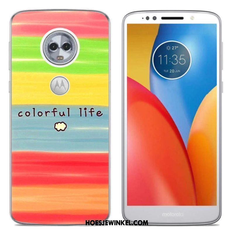 Moto E5 Hoesje Zacht Roze Eenvoudige, Moto E5 Hoesje Mobiele Telefoon Hoes