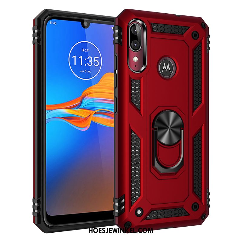 Moto E6 Plus Hoesje Auto Magnetisch Mobiele Telefoon, Moto E6 Plus Hoesje All Inclusive Rood