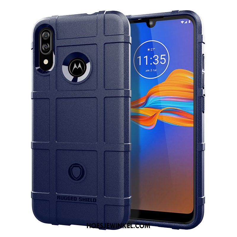 Moto E6 Plus Hoesje Bescherming Zwart Pu, Moto E6 Plus Hoesje Zacht Hoes