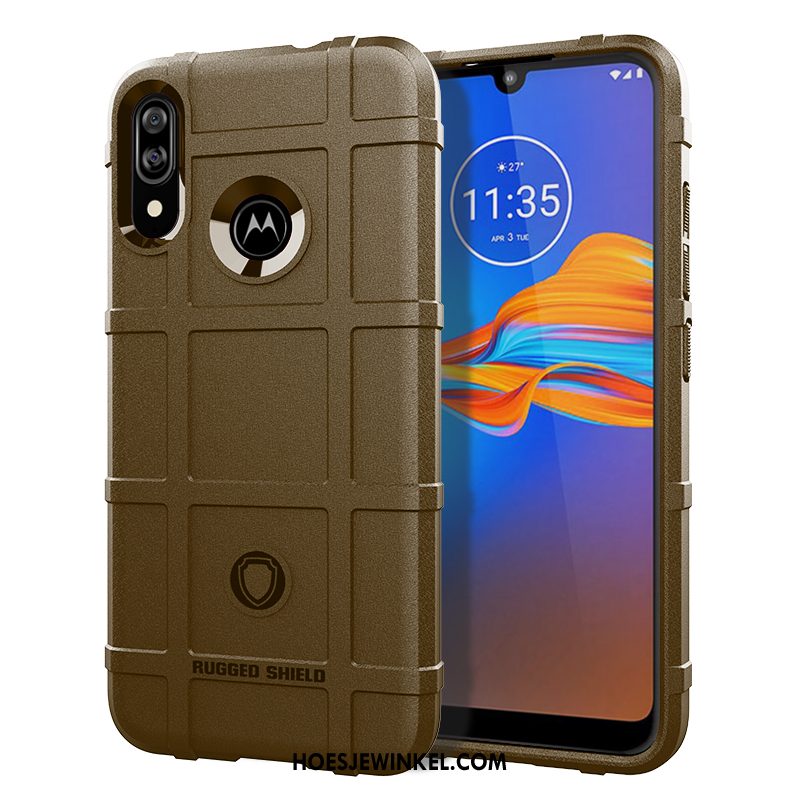 Moto E6 Plus Hoesje Bescherming Zwart Pu, Moto E6 Plus Hoesje Zacht Hoes