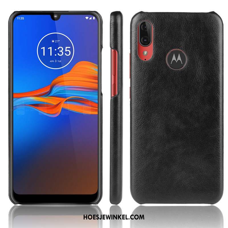 Moto E6 Plus Hoesje Rood Bescherming Mobiele Telefoon, Moto E6 Plus Hoesje Leer Kwaliteit