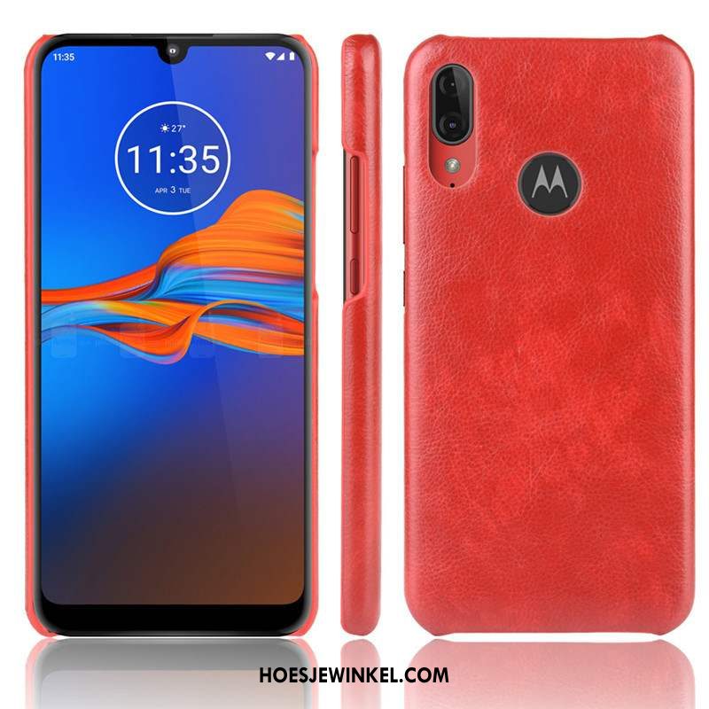 Moto E6 Plus Hoesje Rood Bescherming Mobiele Telefoon, Moto E6 Plus Hoesje Leer Kwaliteit