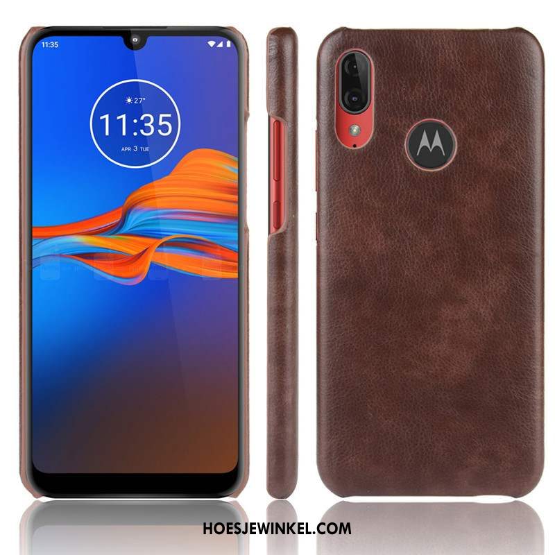 Moto E6 Plus Hoesje Rood Bescherming Mobiele Telefoon, Moto E6 Plus Hoesje Leer Kwaliteit