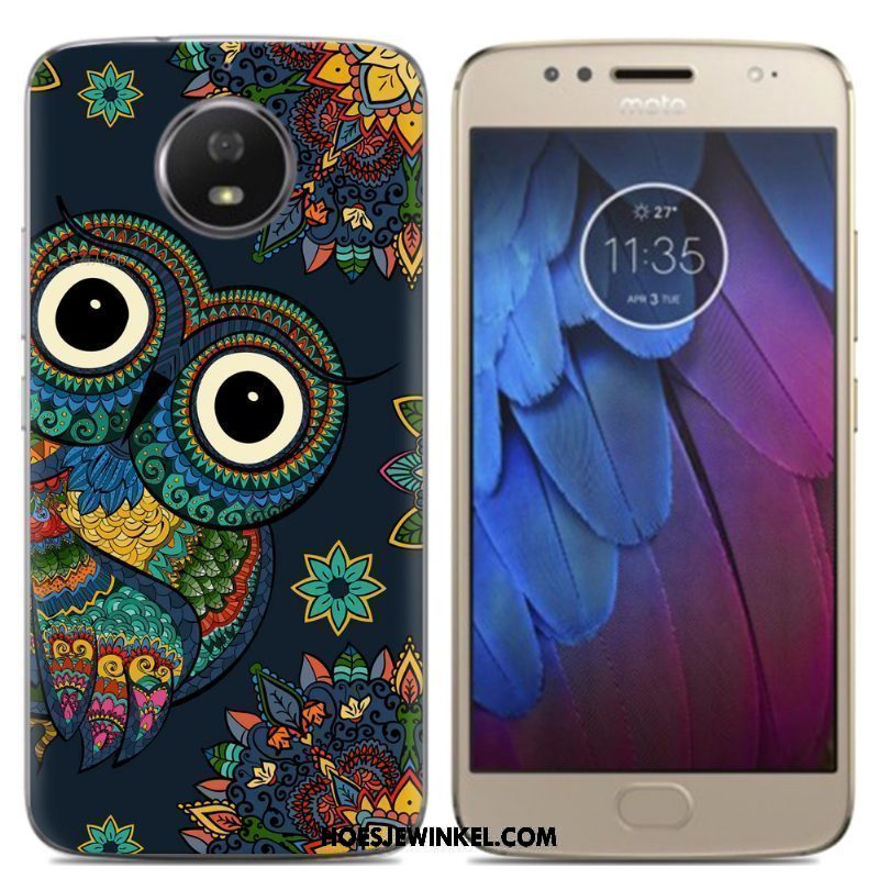 Moto G5s Hoesje Groen Scheppend Kleur, Moto G5s Hoesje Spotprent Mobiele Telefoon