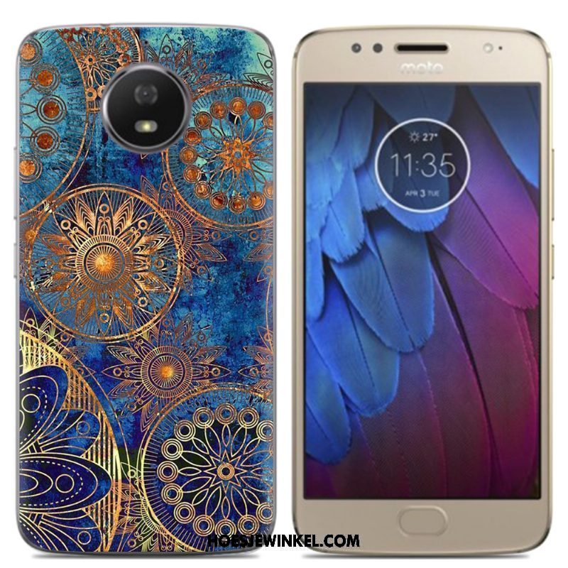 Moto G5s Hoesje Mobiele Telefoon Olieverfschilderij Speciale, Moto G5s Hoesje Geel Hoes