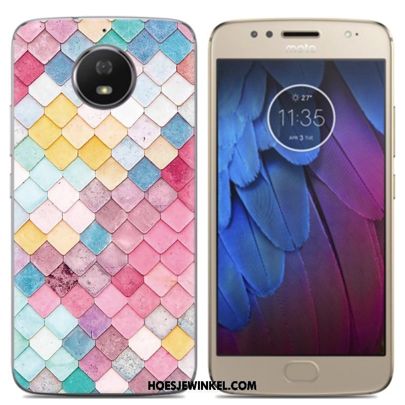 Moto G5s Hoesje Mobiele Telefoon Olieverfschilderij Speciale, Moto G5s Hoesje Geel Hoes