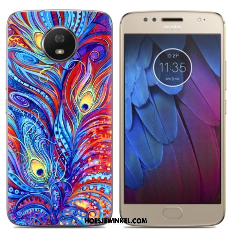 Moto G5s Hoesje Mobiele Telefoon Olieverfschilderij Speciale, Moto G5s Hoesje Geel Hoes