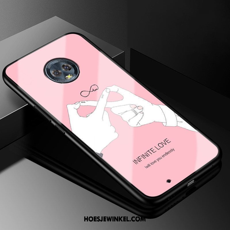 Moto G6 Hoesje Anti-fall Groen Roze, Moto G6 Hoesje Scheppend Siliconen