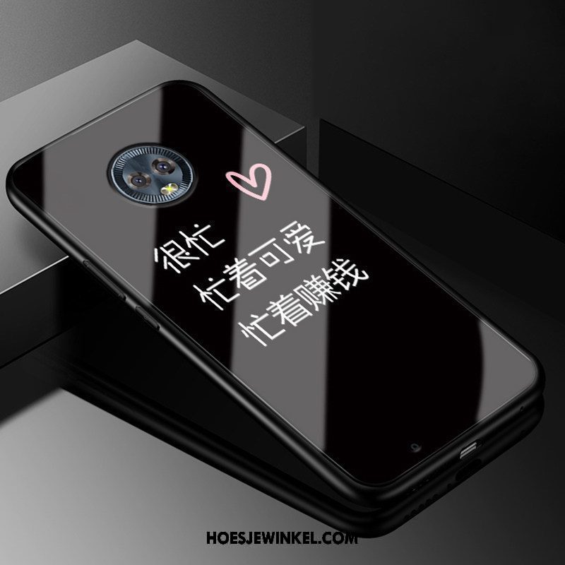 Moto G6 Hoesje Glas Hoes Groen, Moto G6 Hoesje Mobiele Telefoon All Inclusive