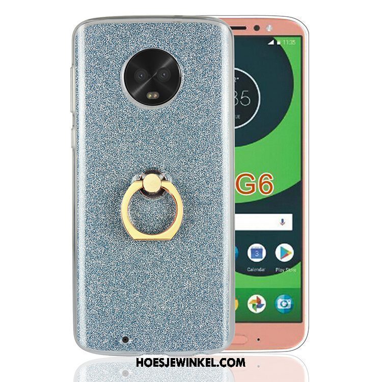 Moto G6 Hoesje Ondersteuning All Inclusive Blauw, Moto G6 Hoesje Zacht Mobiele Telefoon