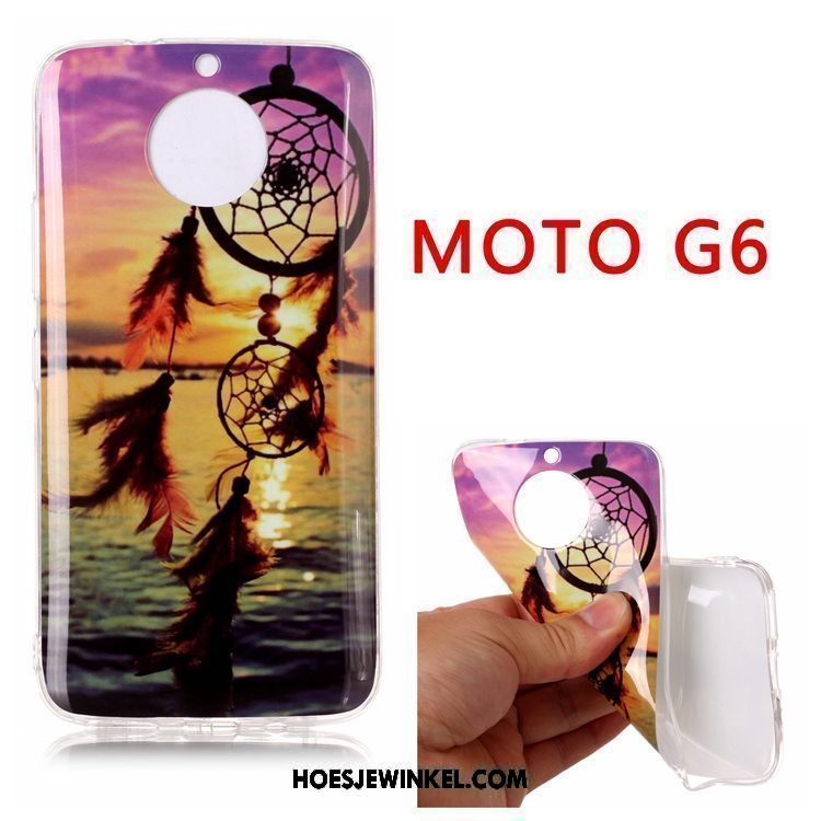 Moto G6 Hoesje Scheppend Anti-fall Hanger, Moto G6 Hoesje Zwart Hoes