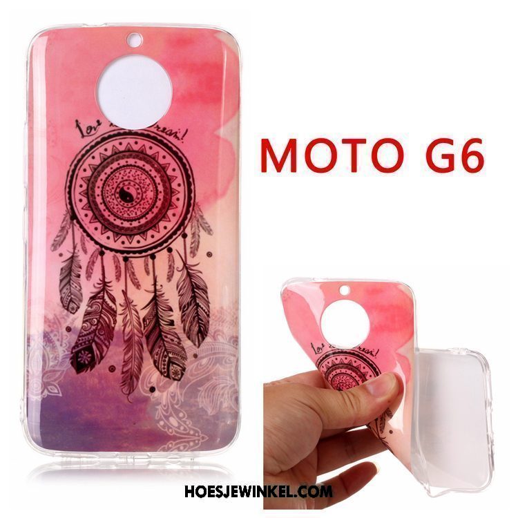 Moto G6 Hoesje Scheppend Anti-fall Hanger, Moto G6 Hoesje Zwart Hoes