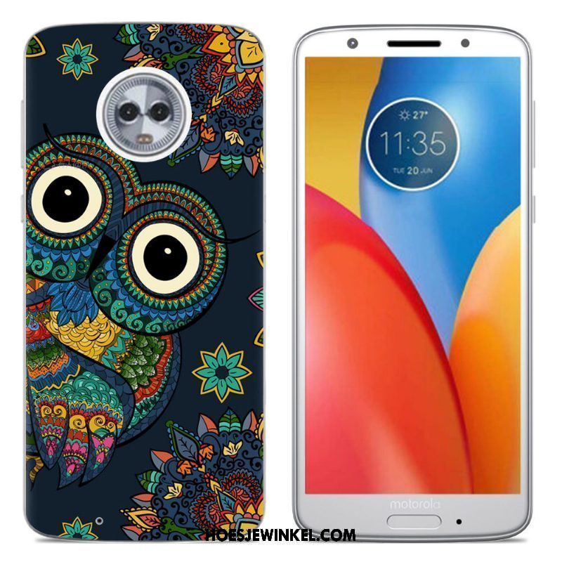 Moto G6 Hoesje Spotprent Hoes Grijs, Moto G6 Hoesje Mobiele Telefoon Siliconenhoesje