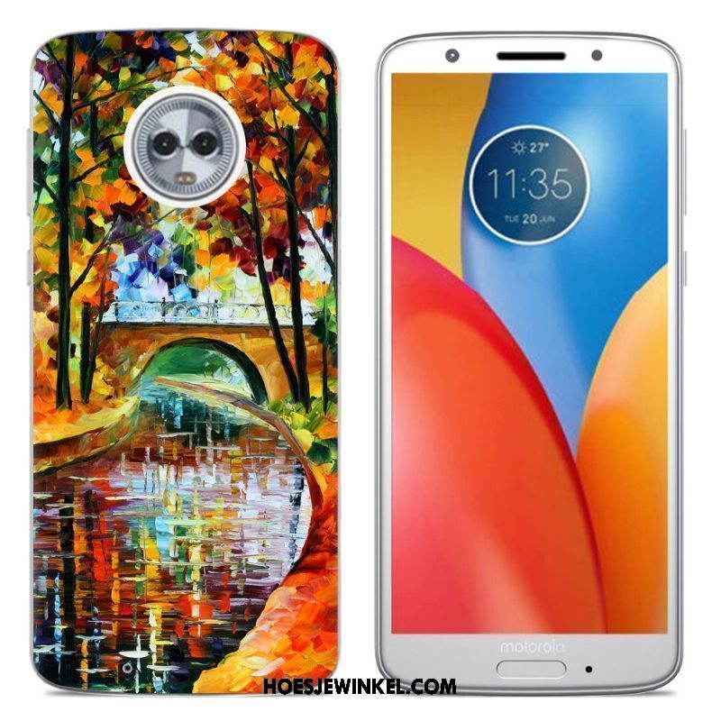 Moto G6 Hoesje Spotprent Hoes Grijs, Moto G6 Hoesje Mobiele Telefoon Siliconenhoesje