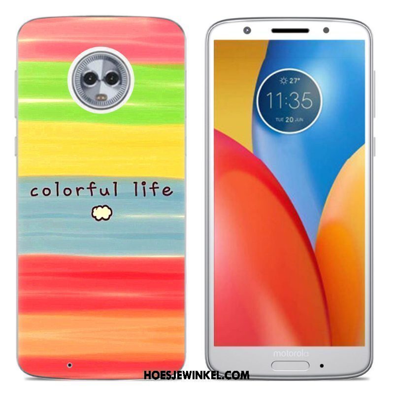 Moto G6 Hoesje Spotprent Hoes Grijs, Moto G6 Hoesje Mobiele Telefoon Siliconenhoesje