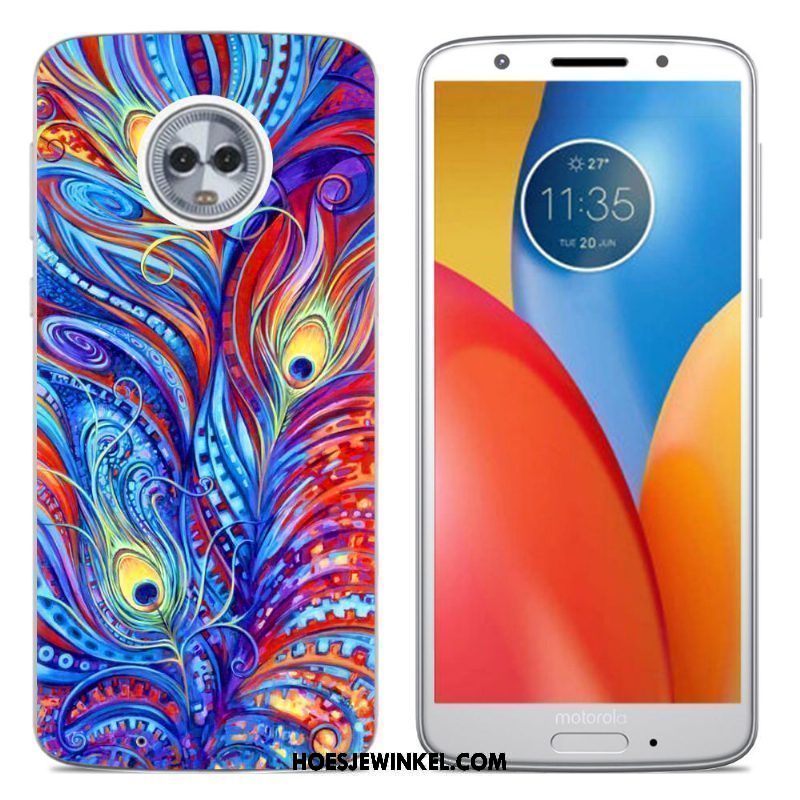 Moto G6 Hoesje Spotprent Hoes Grijs, Moto G6 Hoesje Mobiele Telefoon Siliconenhoesje