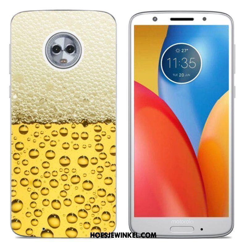 Moto G6 Hoesje Spotprent Hoes Grijs, Moto G6 Hoesje Mobiele Telefoon Siliconenhoesje