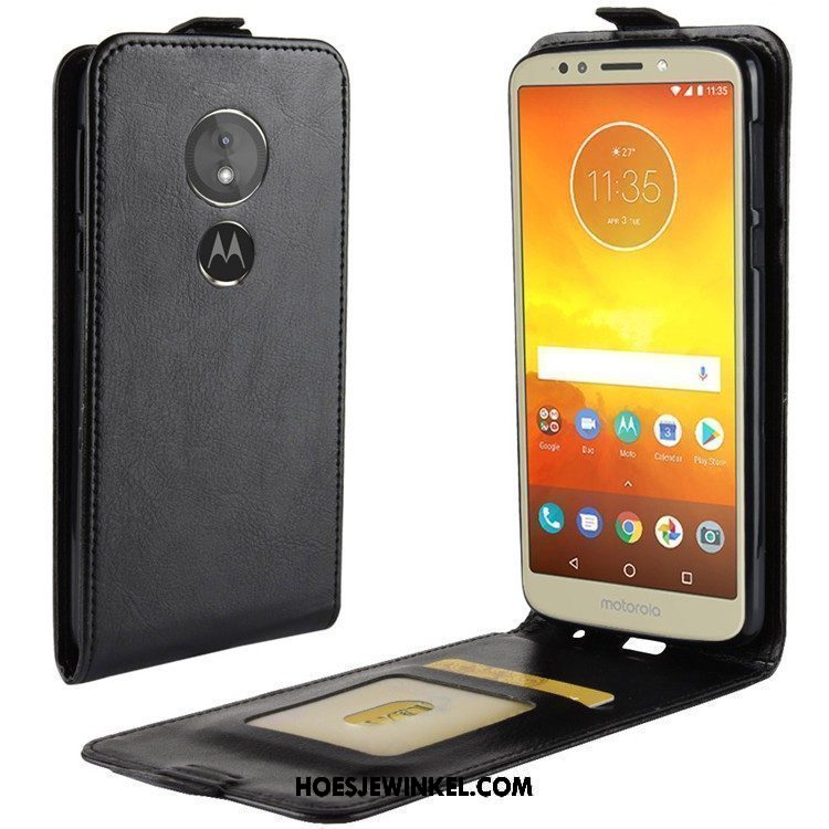 Moto G6 Play Hoesje Anti-fall Leren Etui Folio, Moto G6 Play Hoesje Mobiele Telefoon Hoes Braun