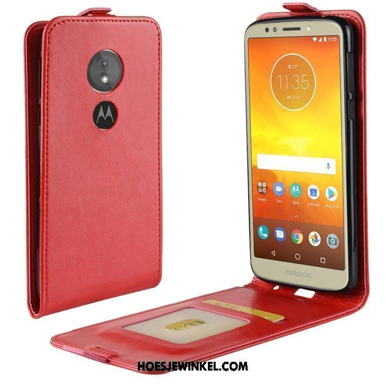 Moto G6 Play Hoesje Anti-fall Leren Etui Folio, Moto G6 Play Hoesje Mobiele Telefoon Hoes Braun