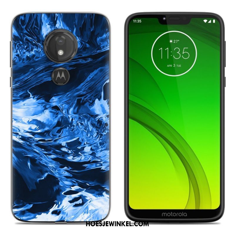 Moto G7 Hoesje Nieuw Hoes Zwart, Moto G7 Hoesje Zacht Geschilderd