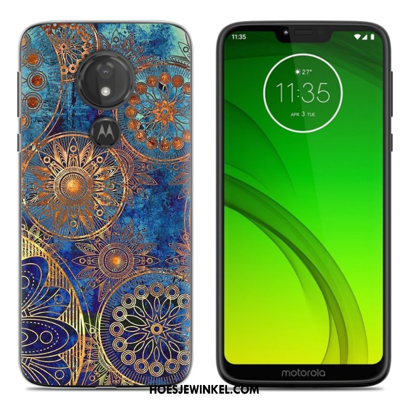 Moto G7 Hoesje Nieuw Hoes Zwart, Moto G7 Hoesje Zacht Geschilderd