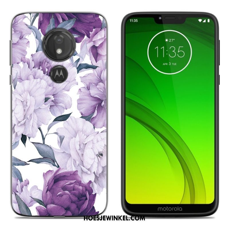 Moto G7 Hoesje Nieuw Hoes Zwart, Moto G7 Hoesje Zacht Geschilderd