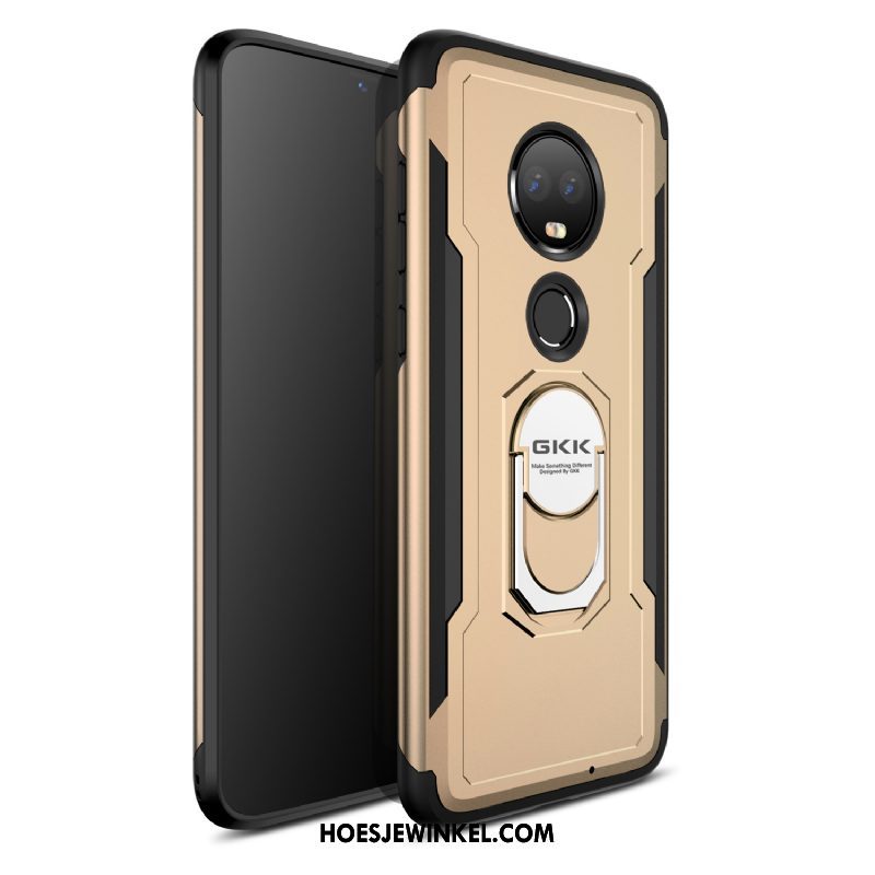 Moto G7 Hoesje Pantser Ring Hoes, Moto G7 Hoesje Bescherming Magnetisch