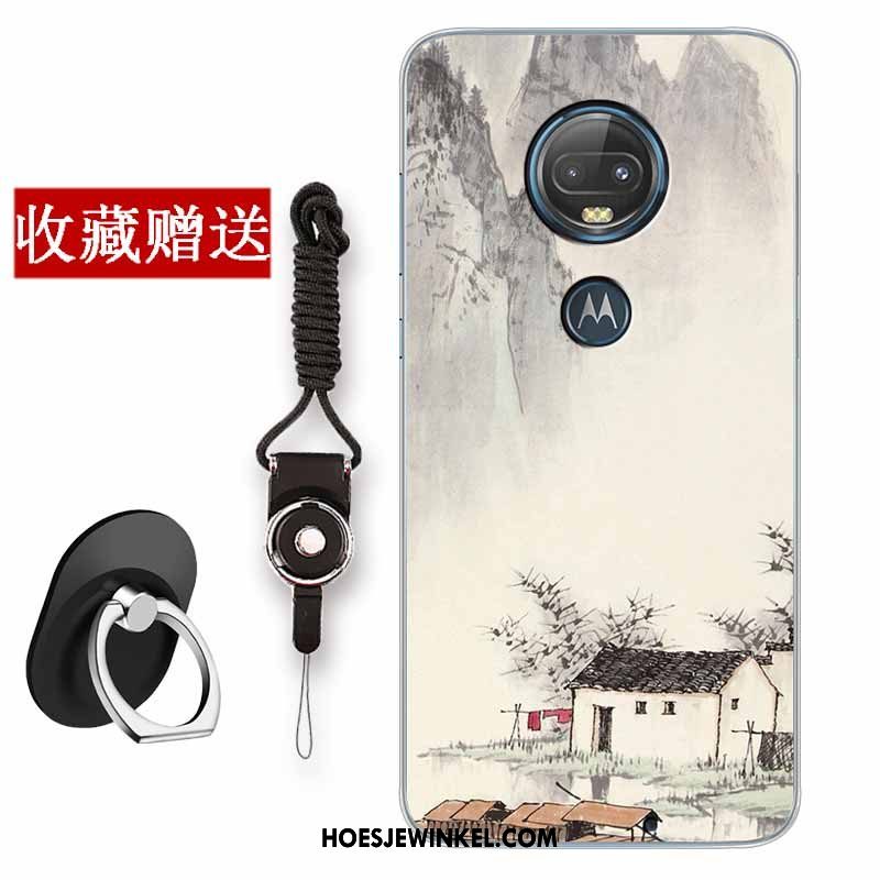 Moto G7 Hoesje Scheppend Vintage Chinese Stijl, Moto G7 Hoesje Hoes All Inclusive