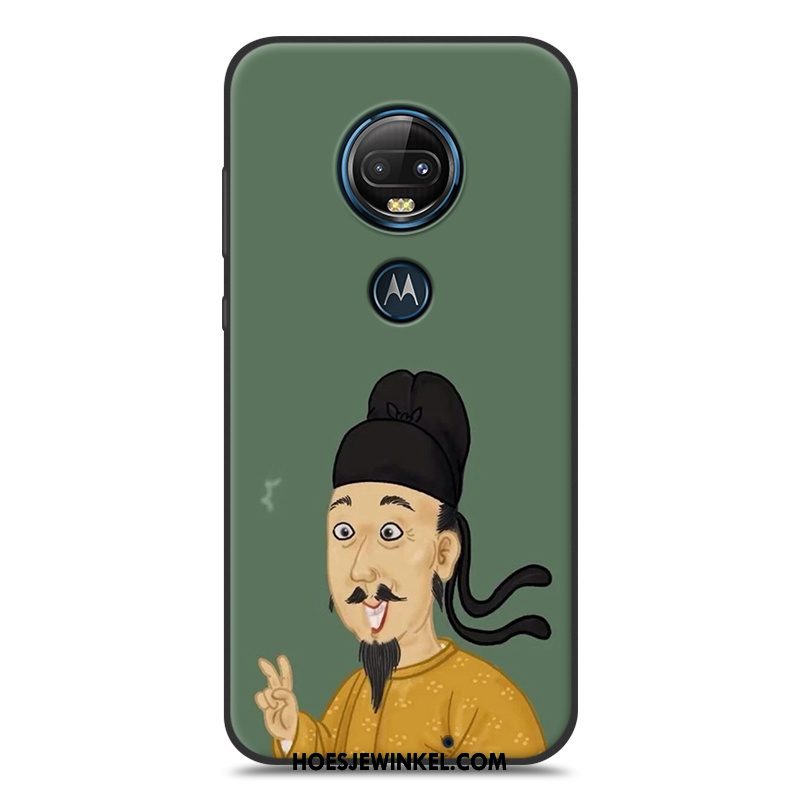 Moto G7 Hoesje Spotprent Schrobben Lovers, Moto G7 Hoesje Mobiele Telefoon Geel