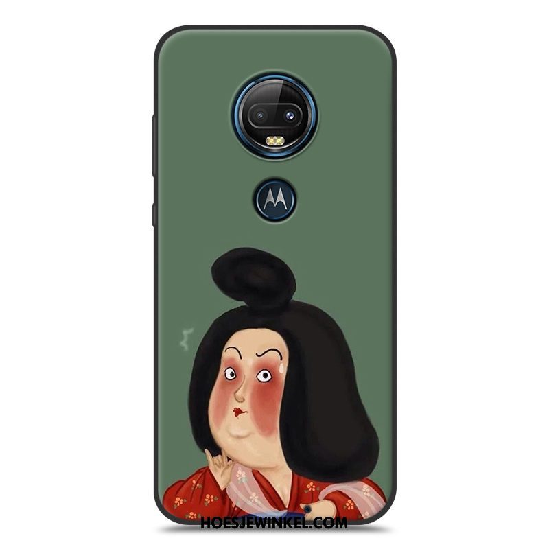 Moto G7 Hoesje Spotprent Schrobben Lovers, Moto G7 Hoesje Mobiele Telefoon Geel