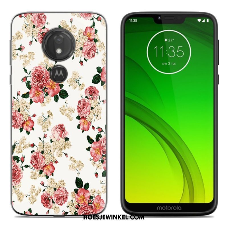 Moto G7 Play Hoesje Zacht Anti-fall Groen, Moto G7 Play Hoesje Bescherming Spotprent