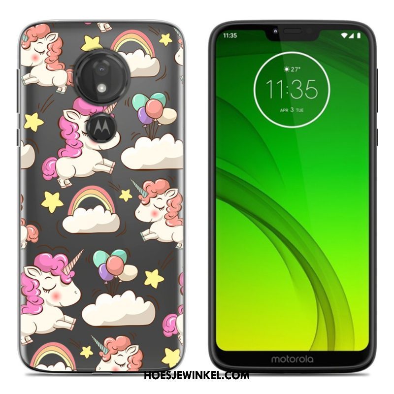 Moto G7 Play Hoesje Zacht Anti-fall Groen, Moto G7 Play Hoesje Bescherming Spotprent