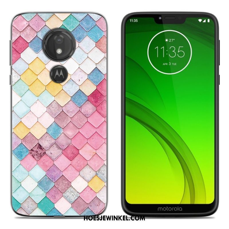 Moto G7 Play Hoesje Zacht Anti-fall Groen, Moto G7 Play Hoesje Bescherming Spotprent