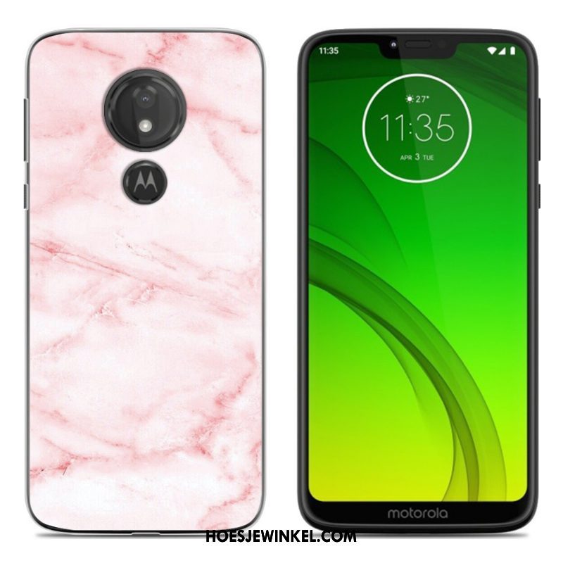 Moto G7 Play Hoesje Zacht Anti-fall Groen, Moto G7 Play Hoesje Bescherming Spotprent