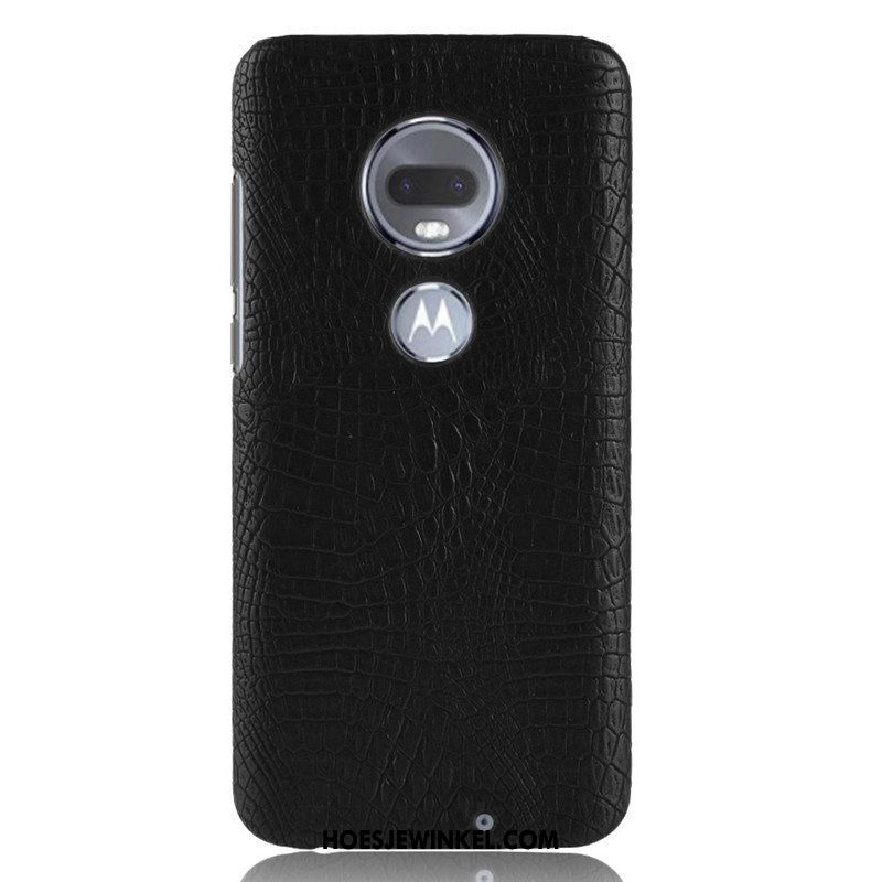 Moto G7 Plus Hoesje Hard Mobiele Telefoon Krokodillenleer, Moto G7 Plus Hoesje Hoes Anti-fall