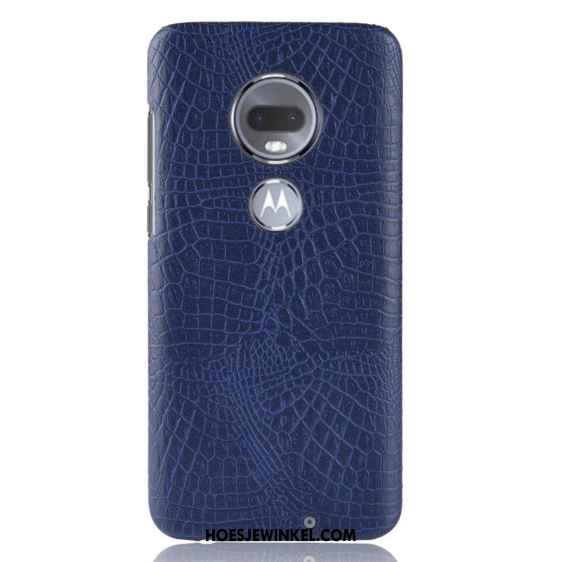 Moto G7 Plus Hoesje Hard Mobiele Telefoon Krokodillenleer, Moto G7 Plus Hoesje Hoes Anti-fall