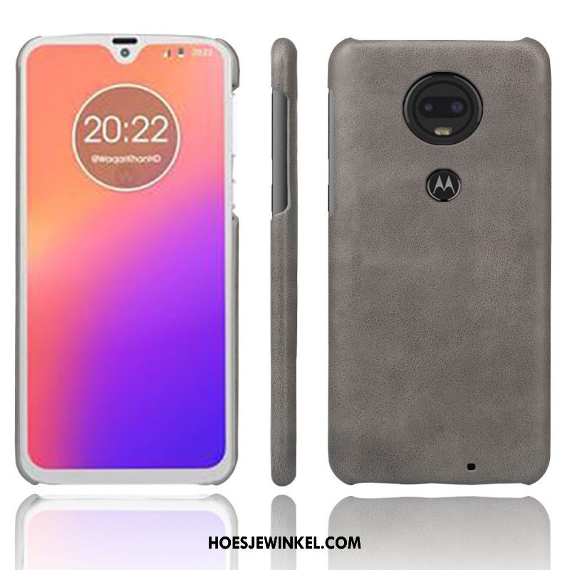 Moto G7 Plus Hoesje Hoes Kwaliteit Mobiele Telefoon, Moto G7 Plus Hoesje Leer Rood